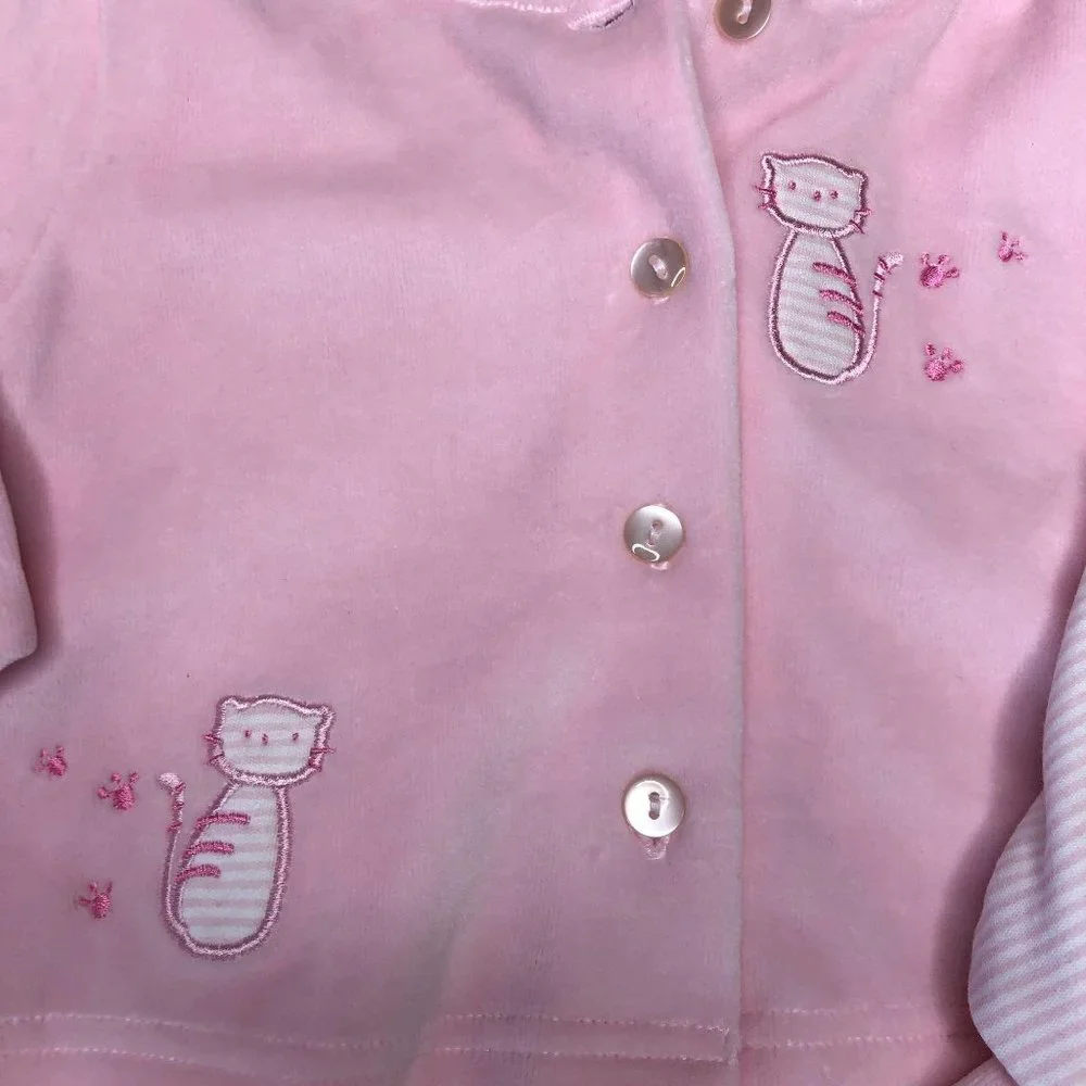 New 3 month 3 Piece‎ Set Velour Jacket Jumper Tee Baby Girls Infants Babies